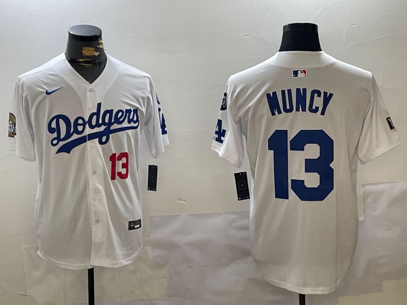 Men Los Angeles Dodgers #13 Muncy White Game 2024 Nike MLB Jersey style 11201->los angeles dodgers->MLB Jersey